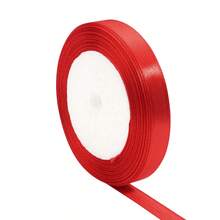 Ruy băng satin màu đỏ tươi, dài 25 thước/cuộn, chất liệu vải bóng mượt, thích hợp để tự làm thiệp mời cưới, bó hoa cưới, gói quà, trang trí tiệc, đồ thủ công may vá, phụ kiện bó hoa cưới, trang trí đám cưới. - Đỏ - Xem 11