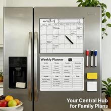 周/月计划表套装，磁性冰箱贴，个人日程板，适用于多种金属表面，套装包含笔和白板擦 - 套裝(6件套裝) - 查看 5