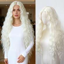 ZigZag Hair 30 Inch Loose Wave Platinum Blonde #613 Synthetic Lace Front Wig, Long Curly Synthetic Wig, Pre-Trimmed Heat Resistant Hair Wig - Multicolor - View 1