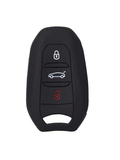 غطاء واقي من السيليكون الأسود لمفتاح السيارة مناسب لطرازات بيجو 208 و E208 و301 و307 و308 و407 و408 و508 و2008 و3008 و4008 و5008 وسيتروين C2 و C3 و C4 و C4L و C5 و C6 و C8 و DS3 و DS4 و DS5 و DS6 و DS7
