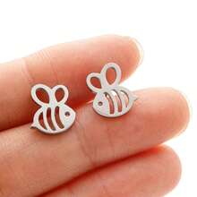1Pair Small Bee Stud Earring Stainless Steel Mini Earrings For Women Girls Party Jewelry Gift - GED276 - View 8