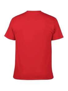 Men's Casual Short-Sleeve T-Shirt, "Show Me Your Titos" Text Pattern Top, Casual Style, 100% Cotton Top, Fashion Summer Short-Sleeve T-Shirt, Heat Transfer Print Design, Couple Outfit, Perfect Valentine's Day Gift, Couple Printed T-Shirt, Vodka Enthusiast Printed Shirt, Men's Printed T-Shirt. - 紅色 - 查看 5