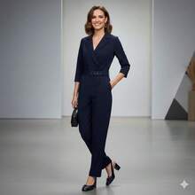 Sandali con tacco largo a punta quadrata blu navy, design con fibbia e senza tallone, snellenti, tacchi alti versatili per pendolarismo, appuntamenti, abbinati a pantaloni sigaretta, abiti vita stretta, adatti per appuntamenti o piccoli eventi - Blu reale - Visualizzare 8