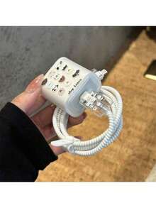 1个动物造型数据线保护套，兼容 17充电器，兼容充电器绕线器，40W快充头，防断裂绕线器，男女朋友礼物，数据线保护套，兼容苹果20W 14 Pro Max充电线，防断裂，13W快充，15/12手机壳 - 彩色 - 查看 8