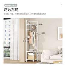 Corner Clothes Rack Floor Coat Rack 2 Tier 2 In 1 Corner Coat Rack - Black - View 8