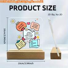 2D Acrylic Decorative Plaque With "You Are Enough" Positive Affirmation And Floral Design, Ideal For Home And Office Decor, Great Christmas, New Year Or Birthday Gift - A - View 3