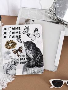 1个字母嘴唇图案彩绘平板电脑保护套，兼容以下型号：第十代/第十一代/10.2/10.5/Air4/Air5/10.9/Pro11/Air 11英寸(M2)-2024/Pro 11英寸(M4)-2024/Air 11英寸(M3) 2025/(A16) 11英寸第十一代 2025/Mini6/Mini7/Air1/Air2/9.7/Tab A8 10.5英寸 2022。简约/创意/独特设计，内置笔槽，三折支架，磁吸式睡眠/唤醒功能。 - 彩色 - 查看 2