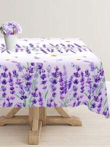 1pc Lavender Disposable Tablecloth - 137x183cm Spring PE Rectangle Table Cover, Suitable For Weddings, Parties, Birthday, Bridal Shower, Graduation, Baptism, Banquets, Spring Summer Party Table Cloth, Home Decorations, Kitchen Accessories - Multicolor - View 9