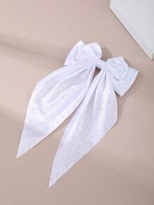 1 chiếc kẹp tóc nơ đính đá trắng tối giản, thanh lịch dành cho nữ, thích hợp sử dụng hàng ngày, dự đám cưới, tiệc tùng, lễ hội, trang trí Ramadan. - trắng - Xem 6