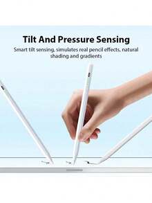 1pc Pencil Compatible With Apple 2018-2024 Publish,120 MAh Li-Ion Battery Faster Charge,PalmRejection,Tilt Sensitivity Compatible With Apple Pen, Stylus Pen Compatible With 10th /9/8/7/6th, Pro11/12.9/13/Inch M4, IPadAir 3/4/5/M2, Mini 5/6[No Magnetic Charging Function] - Multicolor - View 4