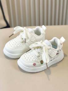 1 Pair Unisex New Breathable Low-Top Sneakers, Wear-Resistant Anti-Slip Casual Shoes, Fashion Versatile Student Running Shoes, Suitable For Spring & Autumn - Beige - View 3