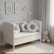 Daisy Flower Shaped Ultra Soft Plush Seat Cushion / Floor Pillow - 45x45 Cm - Made In Turkey - Multicolor - View 4