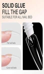 AILLSA Pegamento de uñas de gel sólido con base y capa superior - Blanco - Ver 2