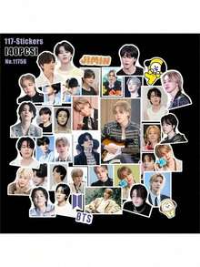 124张/92张/40张防水贴纸组合装，装饰拼贴潮流套装，支持贴纸收藏，照片卡片工艺套装 - 粉丝自制剪贴簿套装，K-POP生日礼物，带展示盒的交易卡片，书签套装，情人节礼物 - 彩色 - 查看 18