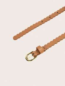 1条儿童/女孩腰带，波西米亚棕色波浪边腰带，适合搭配裙子、裤子，日常穿着，也适合派对、节日和生日礼物。 - 棕色 - 查看 6