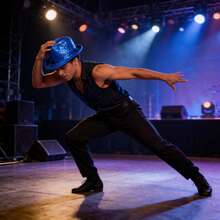 1pc Glitter Sequin Unisex Jazz Hat, Western Shiny Felt Cap, Sparkling Dance Hat, Cosplay Prop, Performance Costume Hip Hop Singer Hat - Multicolor - View 3