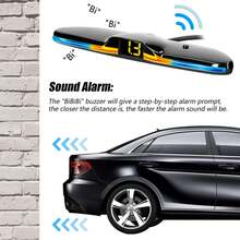 Car Parking Sensor Rear Reversing Radars System with 4 Parking Sensors Distance Detection LED Light Distance Display Warning Buzzer - A - Ver 1