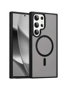 Magsafe磁吸无线充电保护壳，兼容Galaxy A07 A17 S25 FE S24 S23 S22 S21 Ultra Plus A16 A56 A36 A55 A35，磨砂防震透明硬质后盖 - 黑色 - 查看 8