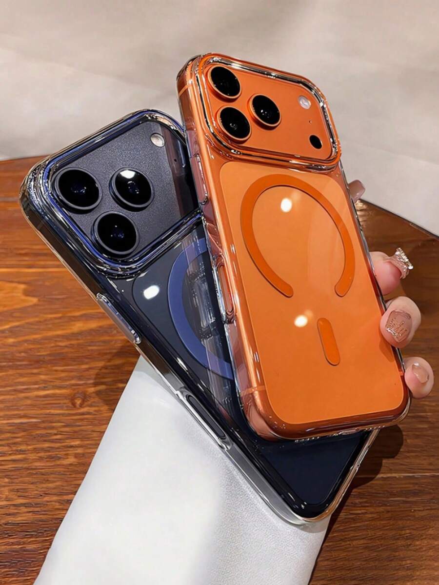 Funda de teléfono magnética de PC transparente de lujo compatible con iPhone 17Pro Max 17 16 15 14 Pro Max, compatible con carga inalámbrica, cubierta protectora a prueba de golpes