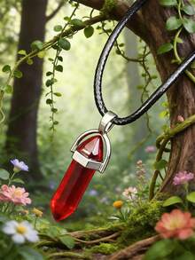 1/5/10/20/30/50/100/200pcs Natural Crystal Glass Stone Glow-In-The-Dark Pendant Necklace, Unisex Crystal Gemstone Chakra Crystal Jewelry, PU Cord Couples Jewelry Gift, Holiday Party Supplies - Multicolor - View 23