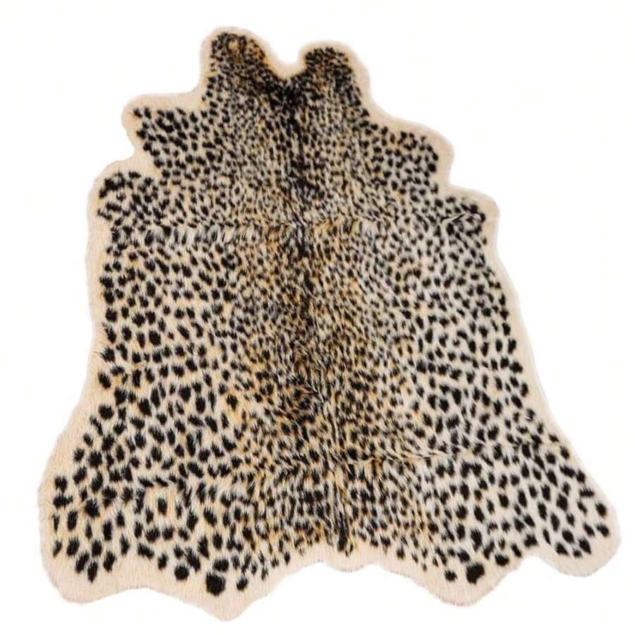 Leopard Print Rug, Faux Cowhide Cheetah Skin Rug Animal Printed Area Rug Carpet For Home Office, Livingroom, Bedroom - LeopardPrint2-39.4X37.4英寸 - 查看 1