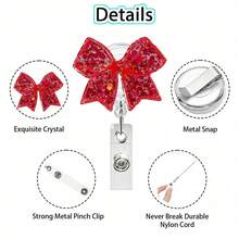 1 pieza Clip de cocodrilo con lazo brillante, Portador de tarjeta de identificación, Cordón, Regalo de oficina/médico, Cordón para estudiantes - Multicolor - Ver 3