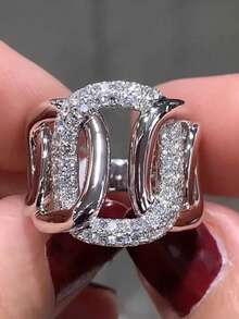 1 PC Gorgeous Cubic Zirconia Ring For Women For Valentine's Day Gift Wedding Anniversary Party Jewelry - 1# - View 4