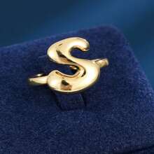 1pc Minimalist Letter Design Adjustable Open Ring For Women - Multicolor - View 31