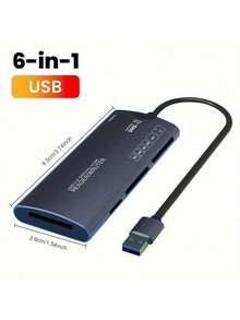 1 pieza Niutoubird Lector de tarjetas multifunción 6 en 1, adaptador de transferencia de datos de alta velocidad USB, compatible con Type C, SD, T0F, XD, CF y tarjetas de memoria M2, adecuado para cámaras y computadoras, diseñado para un fácil enchufar y usar, sin batería requerida - Multicolor - Ver 9