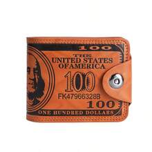 1pc Fashion Dollar Sign Design Men's Short Wallet, PU Leather Card Holder With Safety Buckle, Lightweight And Portable For Daily Commute, Business Travel And Weekend Outings, Ideal Gift For Boyfriend Or Father - Multicolor - View 10