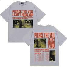 Fashion Hip-Hop Rock Music T-Shirt For Men Retro T-Shirt Pierce Veil I Can't Hear You Tour 2025 Merch T-Shirt Y2k Top - màu đen - Xem 8