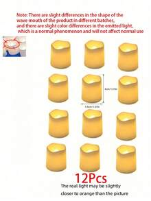 Bộ 12/6/1 đèn LED Giáng sinh, chạy bằng pin, ánh sáng trắng ấm, không lửa, thích hợp cho cầu hôn, Ngày Valentine, đám cưới, tiệc tùng và trang trí ngày lễ, nến điện tử lãng mạn sáng tạo cho lời cầu hôn, bữa tối lãng mạn dưới ánh nến, trang trí Giáng sinh, trang trí nhà cửa, trang trí cây thông Noel, trang trí bàn Giáng sinh. - trắng - Xem 13