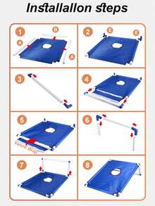 1 Set Portable Outdoor Sports Toy, Includes 1 Game Board And 6 Sandbags With 1 Throwing Board Rack. This Fun Cornhole Toss Game Set Is Perfect For Outdoor/Yard Games And Party Activities, An Ideal Beach Game Set - Multicolor - View 6