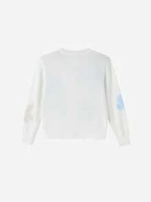 Annil [Contains Mulberry Silk And Wool] Girls' Knitted Cardigan, New Spring 2026 Style, Warm, Breathable, And Preppy. - White Toffee - View 2