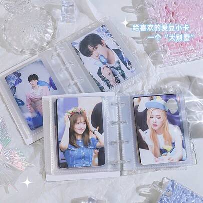 2026 New Wavy Acrylic Card Album, 3-Inch 1-Grid Mini Photo Album, 20-Page Portable Loose-Leaf Card Holder, Dorm/Planner DIY Decor, Idol Photo Collection, Collector Essential High-Quality Card Album
