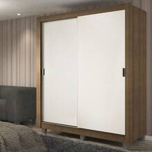 Ropero Closet Madesa Dalas Plus 2 Puertas Con Pies Color Marrón y Blanco - Marrón y Blanco - Ver 1