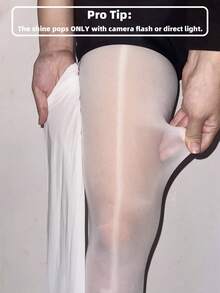 Hochzeitskleid Strumpfhose - Unsichtbar hochglänzend weiß zum Tragen unter dem Kleid, glättet und belebt für einen perfekten Braut-Look - Weiss - Übersicht 10