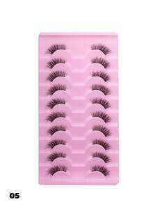 10 Pairs Cat Eye, Fox Eye, Upturned Winged False Eyelashes, Thin Cat Eye, Fluffy & Thick Eyelashes, Create Charming Eye Makeup For Party, Holiday, Ball, Daily Commute, Suitable For Beginners And Various Occasions - Multicolor - View 6