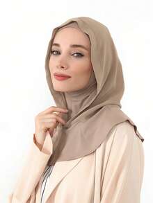 1件装女士拉法帽，透明针织帽带颈套，弹性透气多功能运动头带，简约时尚围巾，带帽兜和配套头巾，一体式 - 彩色 - 查看 8