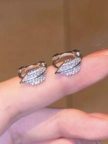 简约叶形羽毛耳环 - 时尚流行的珠宝饰品 - 葉子耳飾 - 查看 4