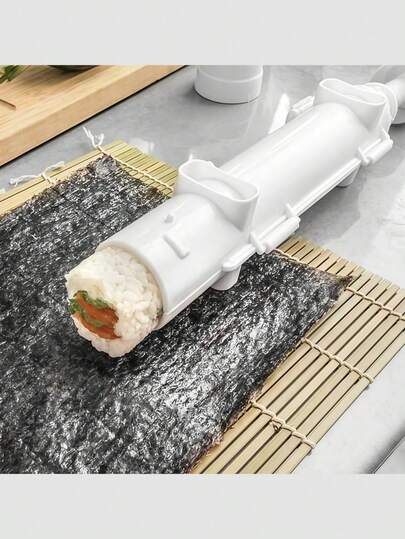 2 Stücke Kunststoff DIY gestreifte Sushi-Form, praktisches Sushi-Reisbällchen-Herstellungs-Set, leicht zu reinigendes PP-Material Sushi-Hersteller - Schnell-Sushi-Kanone, geeignet für Frühstück, Mittag- und Abendessen, für Büromitarbeiter, Studenten-Lunch, Partyessen-Zubereitung