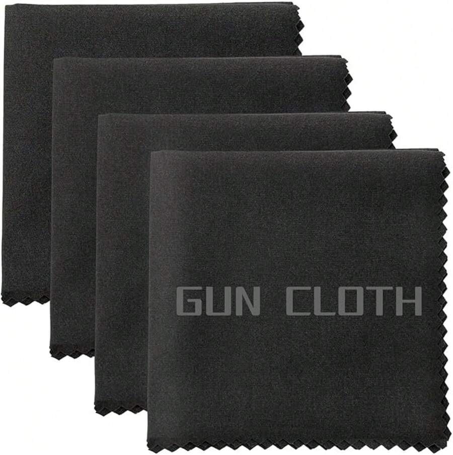 Miaozhun 4 Pack Microfiber Gun Cleaning Cloth, 12"X12" Lint Free Gun Cleaning Rags, Reusable Microsuede Cleaning/Polishing Wipes Towels For Firearms, Knives And Scopes (Black) - 4 件裝 - 查看 1