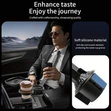 360度旋转车载杯架带托盘 - 双杯架和可折叠桌面，适用于旅行、露营和家庭出游，可放置饮料、咖啡、汉堡等。 - A - 查看 8