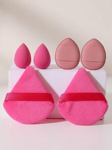 6PCS Makeup Tools Set Including:2PCS Mini Makeup Sponges+2PCS Mini Air Cushion Powder Puffs+2PCS Triangle Powder Puffs - Multicolor - View 7