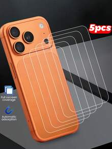 Set de 5 películas protectoras para la parte posterior del teléfono compatible con la serie 17Pro/17ProMax, con borde curvo, ajuste ceñido, anti-polvo, resistente al desgaste y antihuellas - transparente - Ver 3