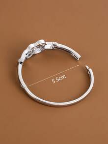 1pc Minimalist Twisted Rope Knot Design Artificial Zirconia Inlaid Women Fashion Bracelet - Multicolor - View 6