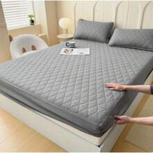 1 Pieza Cubre Colchón Impermeable de 3Capas(Sin Funda de Alohada)Protección Completa Transpirable,Antideslizante y Fácil de Lavar Ideal para Hogares y Alojamientos para Colchón Individual Matrimonial Queen King,Color Gris - gris oscuro - Ver 6