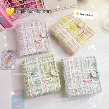 Mini 3-Inch Card Album With 20 Pages, Tweed Idol Card Holder, Mini Instant Camera Photo Album, Portable Loose-Leaf Folder, High-Quality Idol Fangirl Compact Card Case, Precise Metal Loose-Leaf Clasp, 1:1 Idol Visuals Personal Collection - Multicolor - View 2