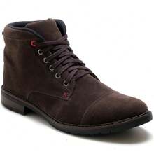 Men's Ankle Boot In Suede With Laces, Rubber Sole, Casual And Modern - 咖啡 - 查看 6