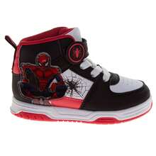 Marvel Spider Man Boys' Black & White High Top Sneakers (Toddlers Sizes 6-10/Little Kids Sizes 11-12) - Red - View 3